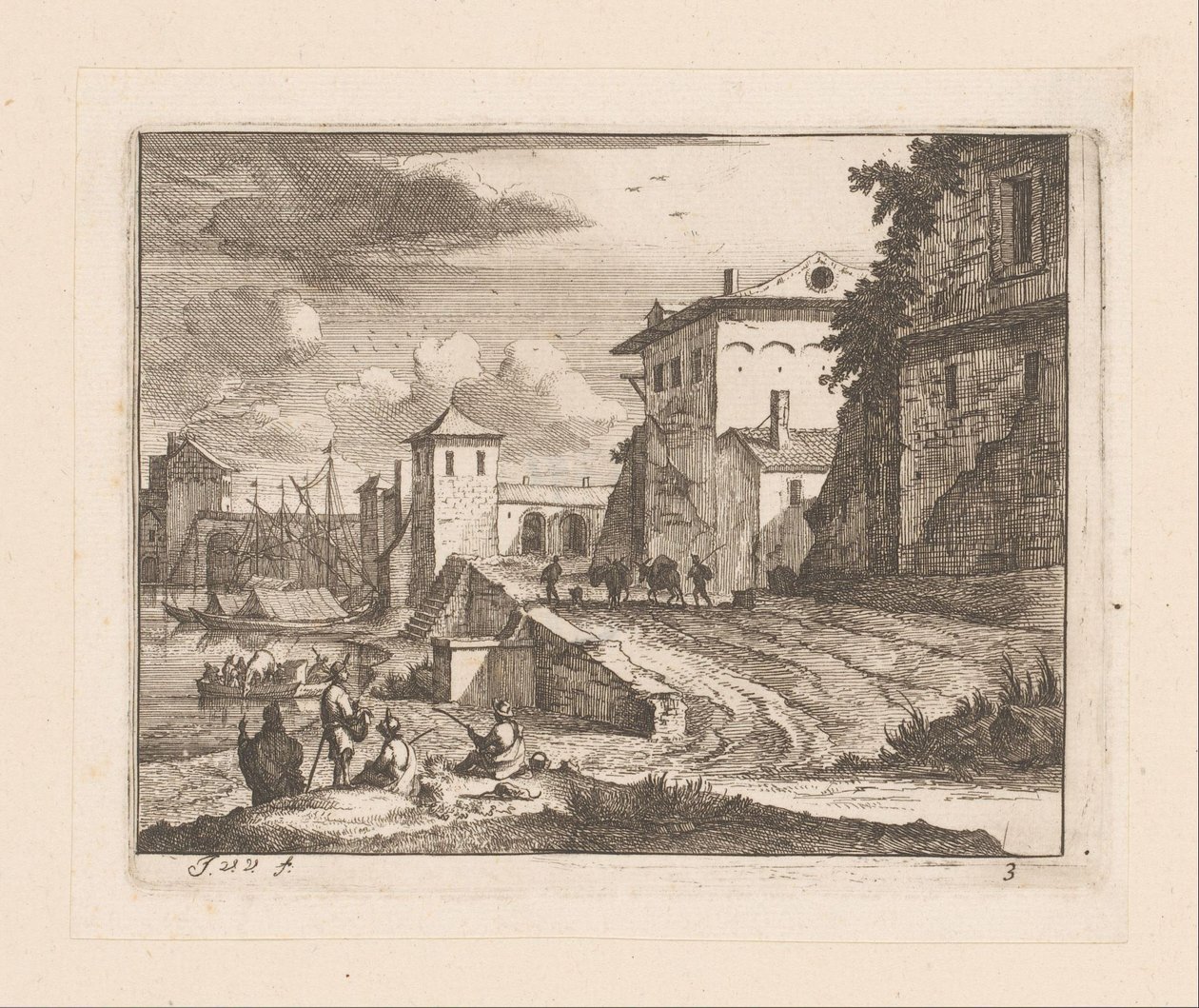 Nábřeží italského přístavu od Jan Vincentsz. van der Vinne