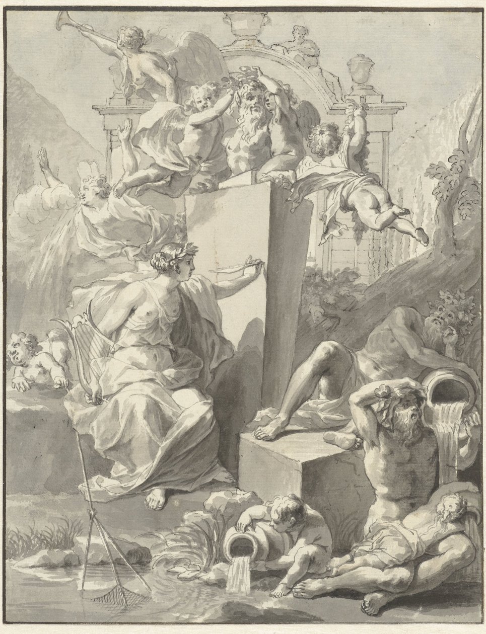 Návrh titulní strany od W. van der Hoevena, Westermeer, 1721 od Jan Wandelaar