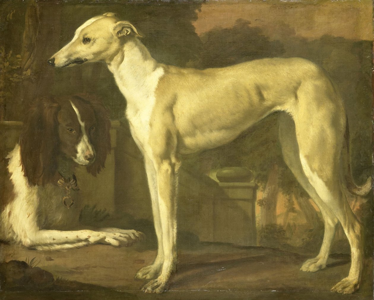 Portrét chrta a španěla od Jan Baptist Weenix