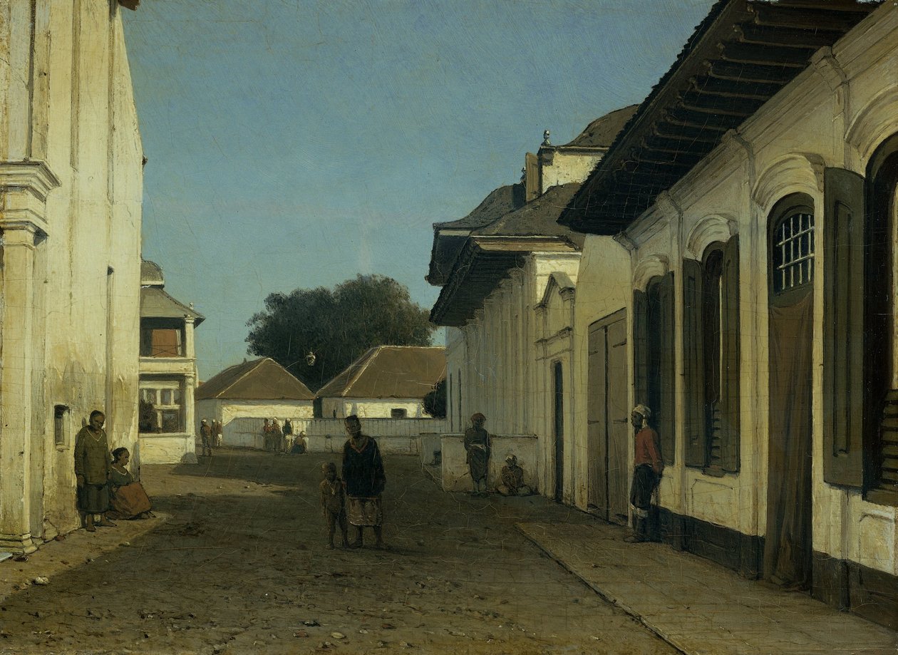 Ulice ve staré části Batavia od Jan Weissenbruch (attributed to)