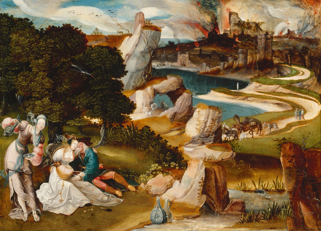 Lot a jeho dcery, 1523 (olej na dubovém panelu) od Jan Wellens de Cock