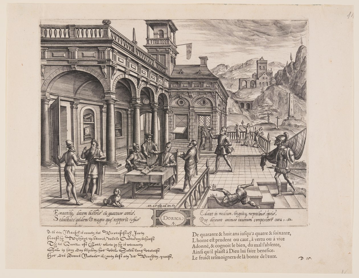 Dorica, z knihy Theatrum Vitae Humanae (Věky člověka) od Jan Wierix