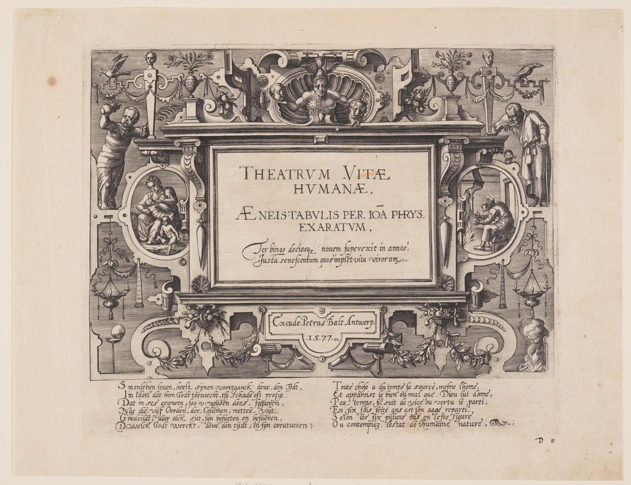 Frontispis z knihy Theatrum Vitae Humanae (Stáří člověka) od Jan Wierix