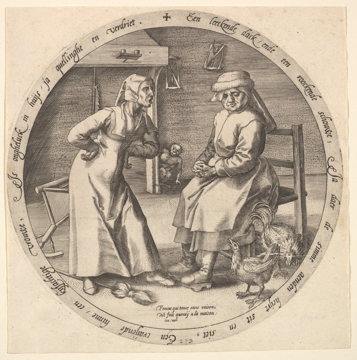 Plísavá žena a kdácká slepice, ca. 1568. od Jan Wierix