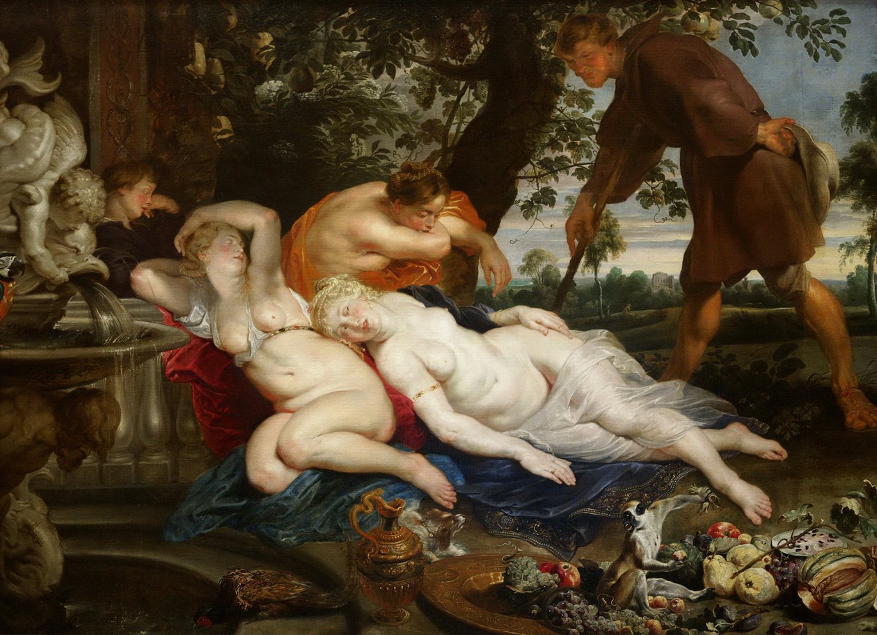 Cymon a Ifigenie - Jan Wildens (1586-1653). Olej na plátně, c. 1617. Rozměr : 208x282 cm. Uměleckohistorické muzeum, Vienne od Jan Wildens