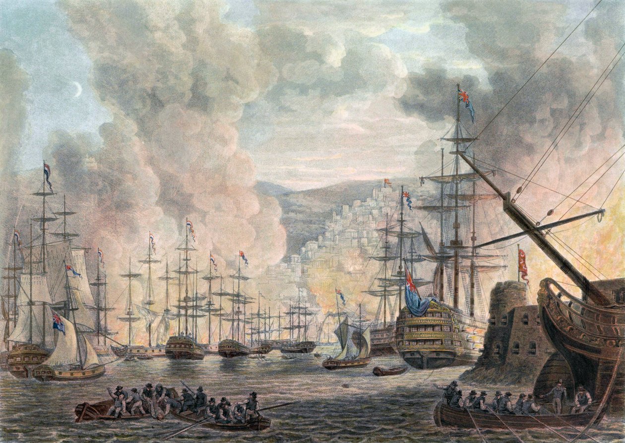 Bombardování Alžíru od Jan Willem (after) Pieneman