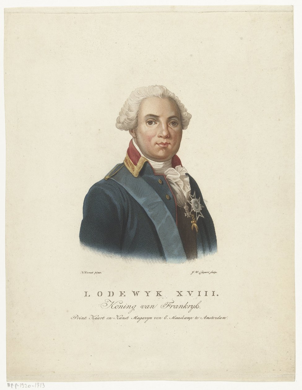 Portrét francouzského krále Ludvíka XVIII od Jan Willem Caspari