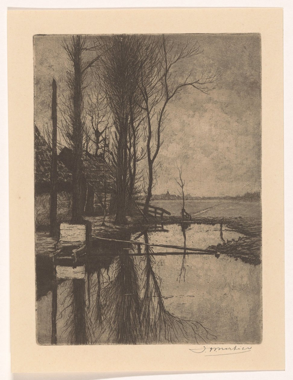 Příkop u Nootdorpu od Jan Willem Nortier (signed by artist)