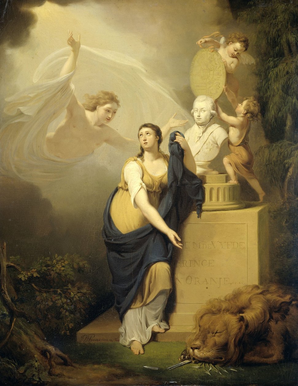 Alegorie smrti Viléma V., prince Oranžského, 1806 od Jan Willem Pieneman