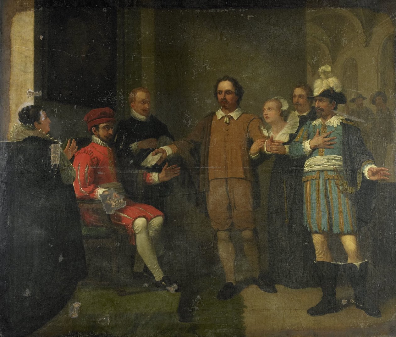 Jacob Simonsz de Rijk získal španělského generálního guvernéra Requesensa, aby propustil Marnix van Sint Aldegonde, 1575 od Jan Willem Pieneman