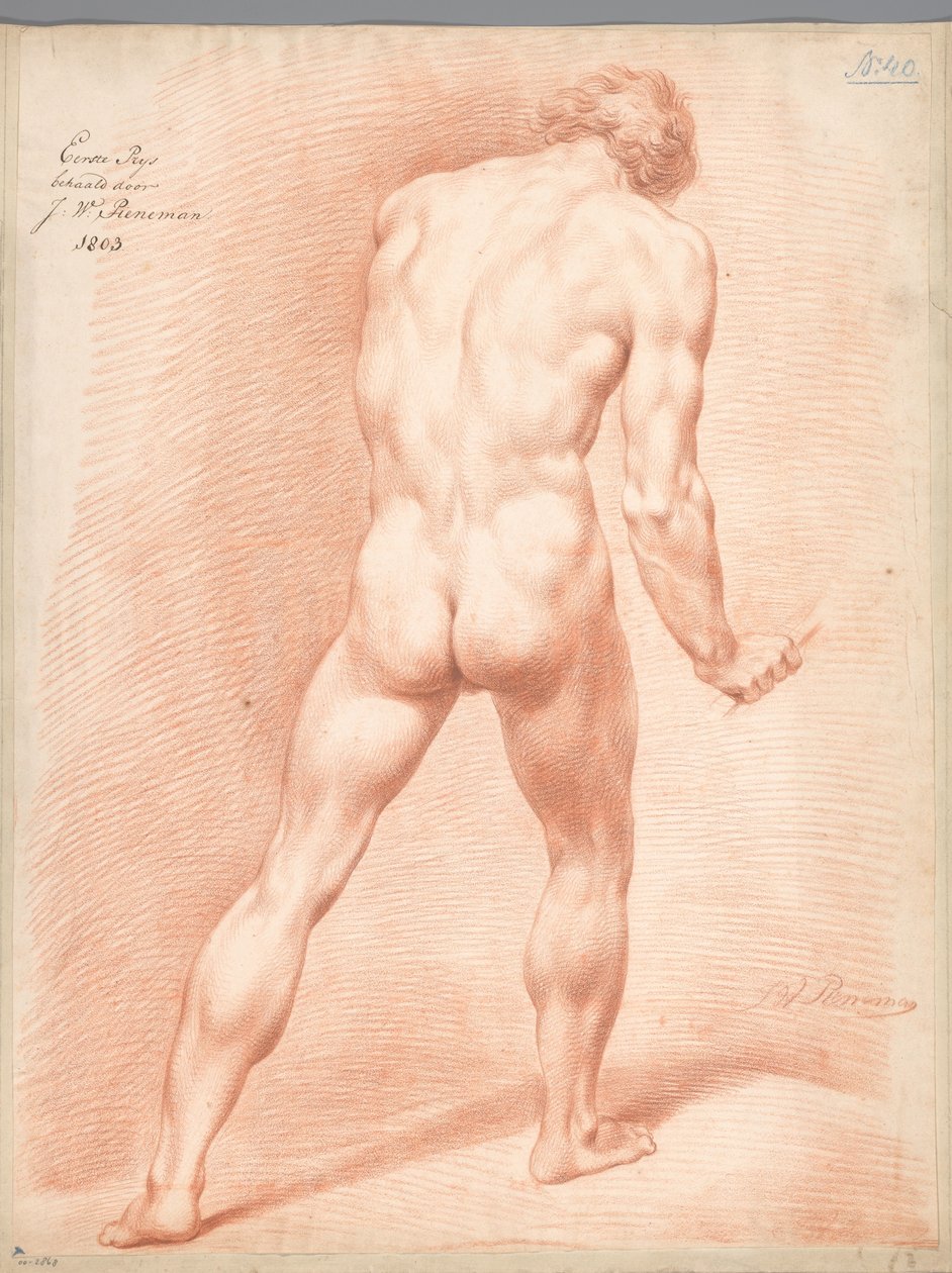 Stojící mužský akt, pohled zezadu (1. cena 1803) od Jan Willem Pieneman