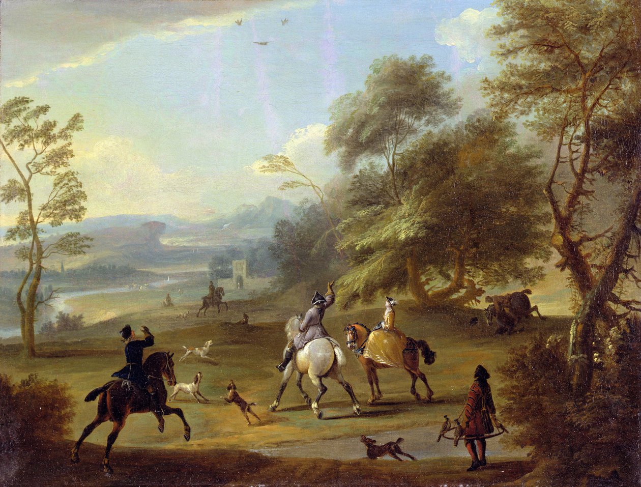 Hawking Party, kolem roku 1690 od Jan Wyck