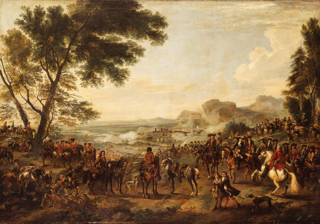 Král William III a jeho jednotky se připravují na bitvu, od Jan Wyck