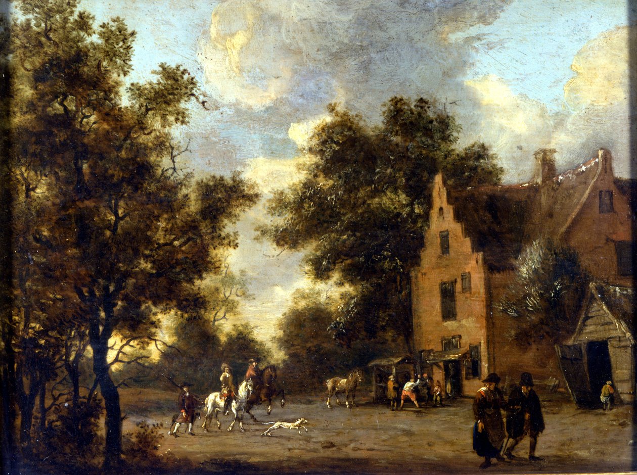 Krajina a dílna maršála Ferranda. Obraz Jana Wynantse (1630 - 1684). Milán, Museo del Castello od Jan Wiynants
