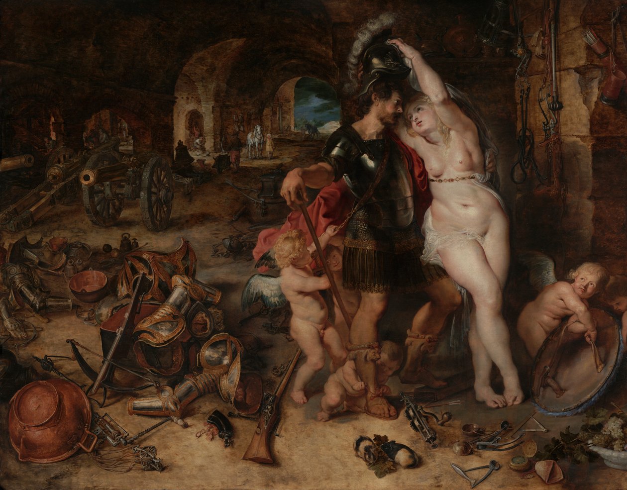 Návrat z války: Mars odzbrojený Venuší, cca 1610-2 od Jan and Rubens, P.P. Brueghel