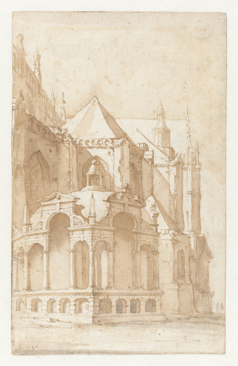 Beckeneelův dům v Nieuwe Kerk v Amsterdamu od Jan de Bisschop