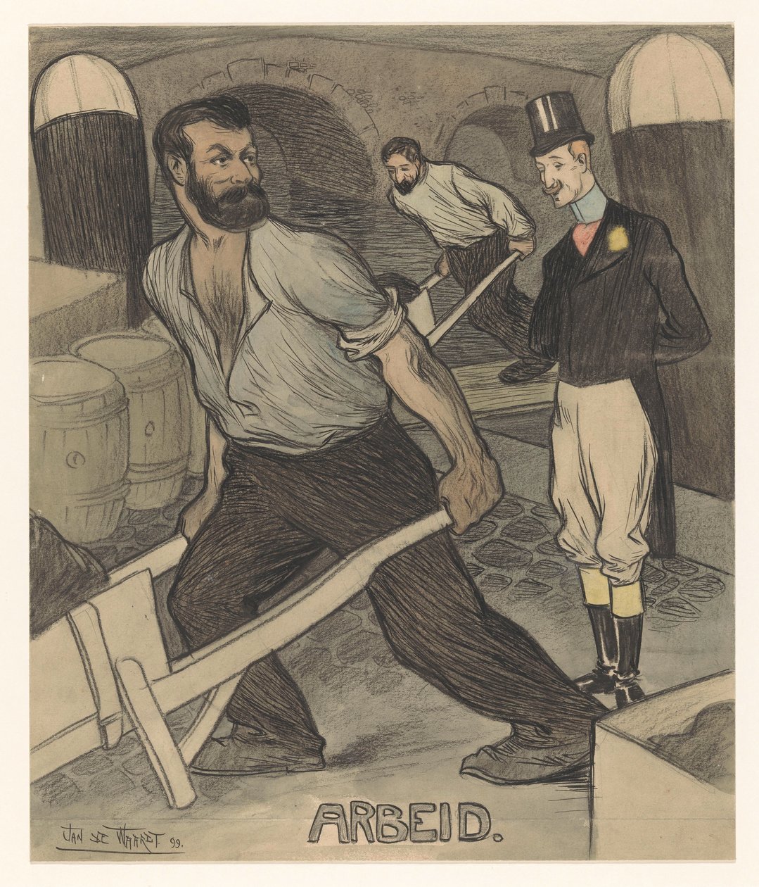 Arbeid (název na objektu) od Jan de Waardt (signed by artist)