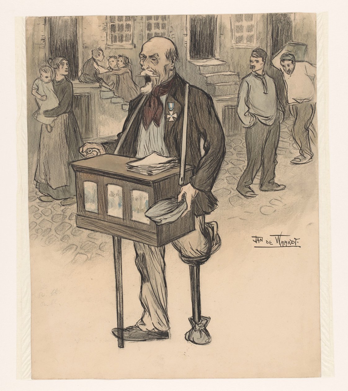 Bývalý generál jako pouliční hudebník od Jan de Waardt (signed by artist)
