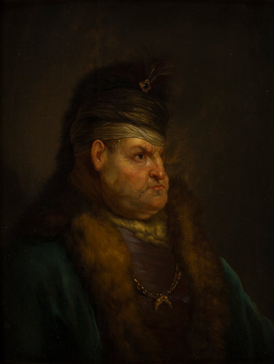 Portrét muže v turbanu (olej na panelu) od Jan the Elder (circle of) Lievens