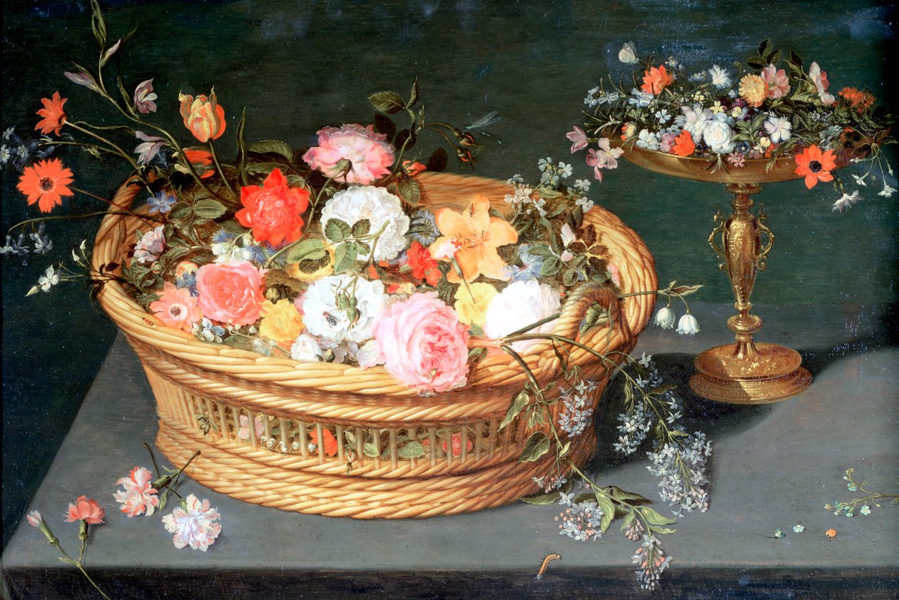 Košík květin, c1590-1625 od Jan the Elder Brueghel