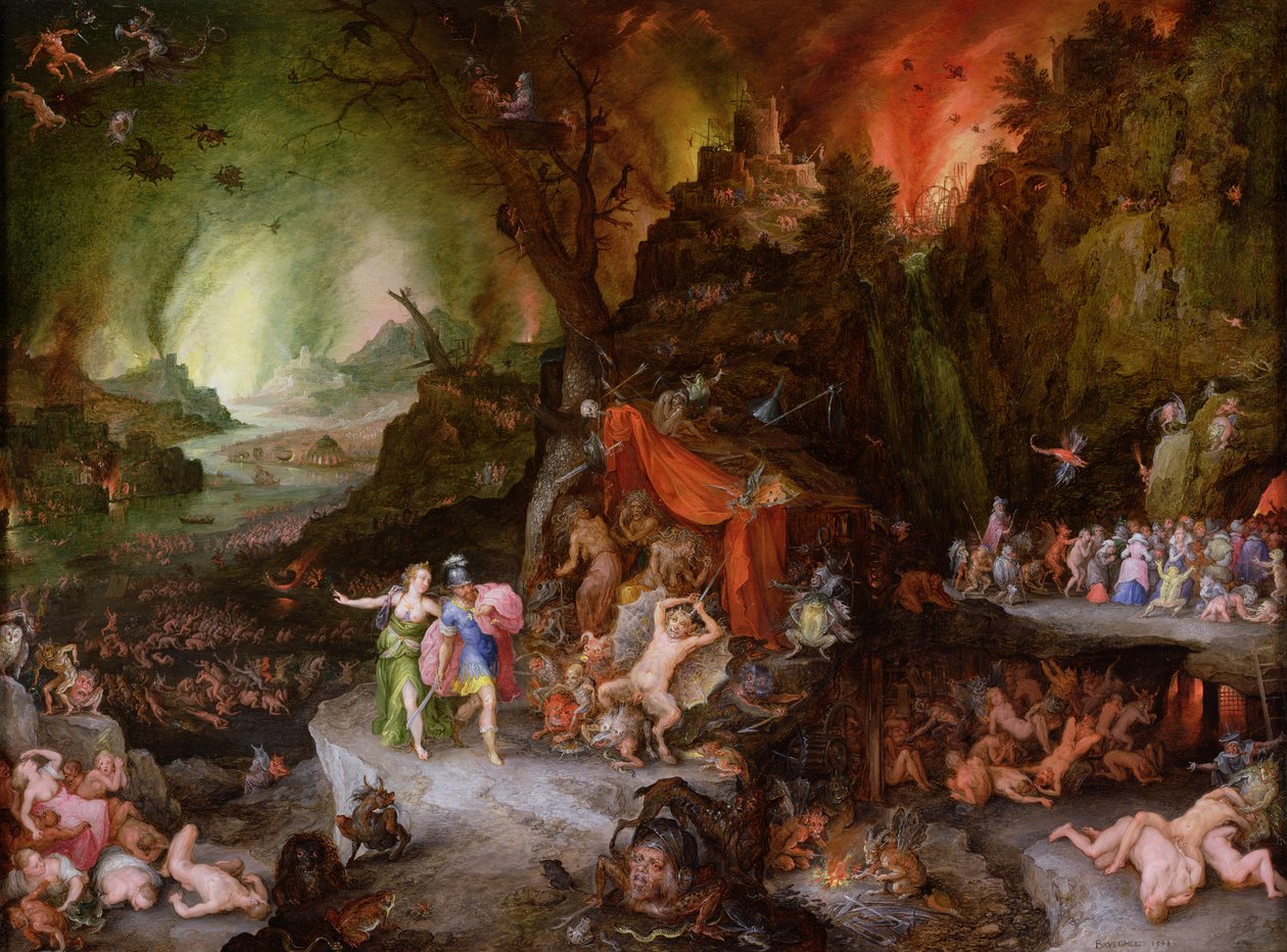 Aeneas a Sibyla v podsvětí od Jan the Elder Brueghel