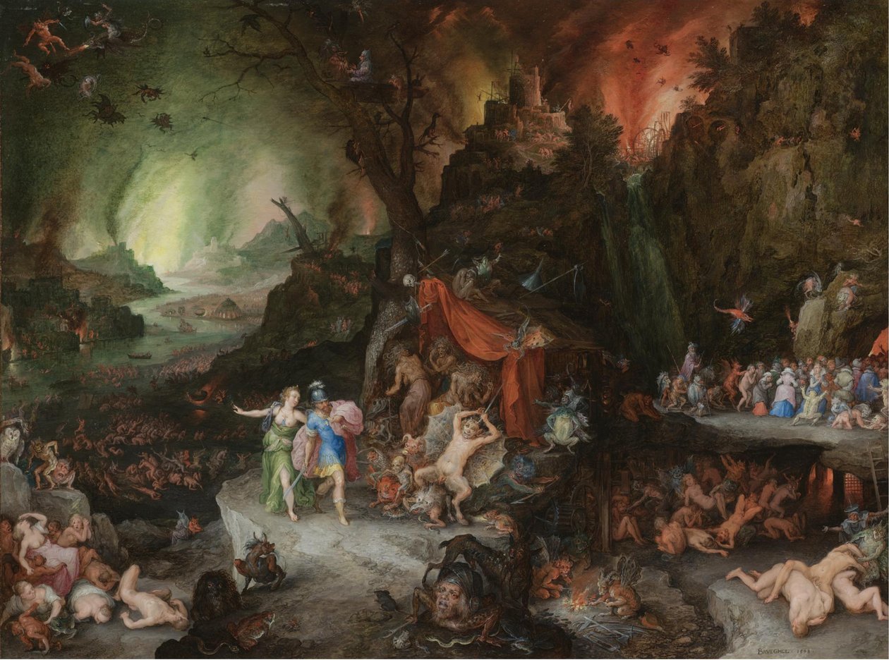 Aeneas a Sibyla v podsvětí, 1598 od Jan the Elder Brueghel