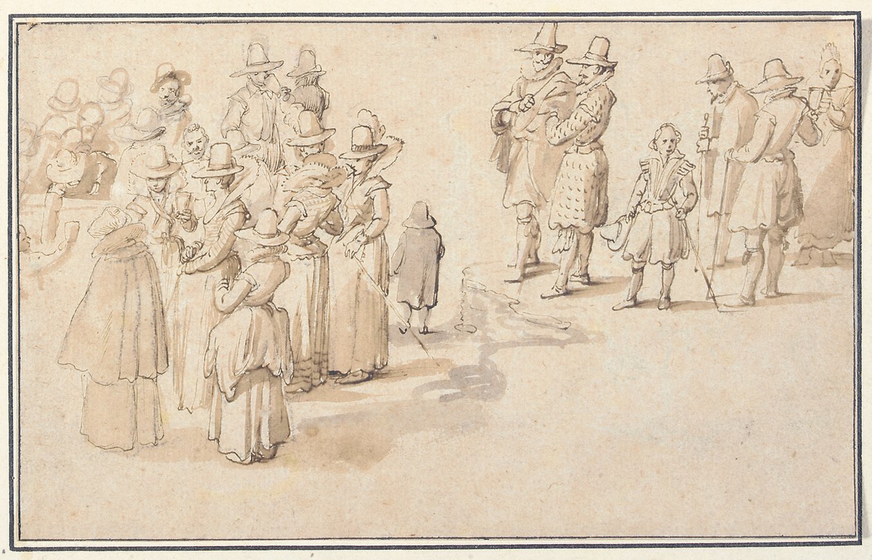 Elegantní společnost na pití pramenité vody od Jan the Elder Brueghel