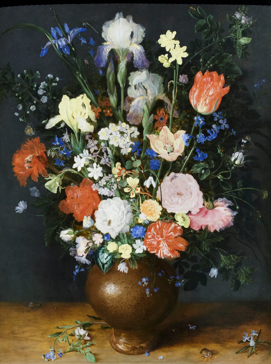Kytice v hliněné váze, kolem roku 1609 (olej na dřevě) od Jan the Elder Brueghel