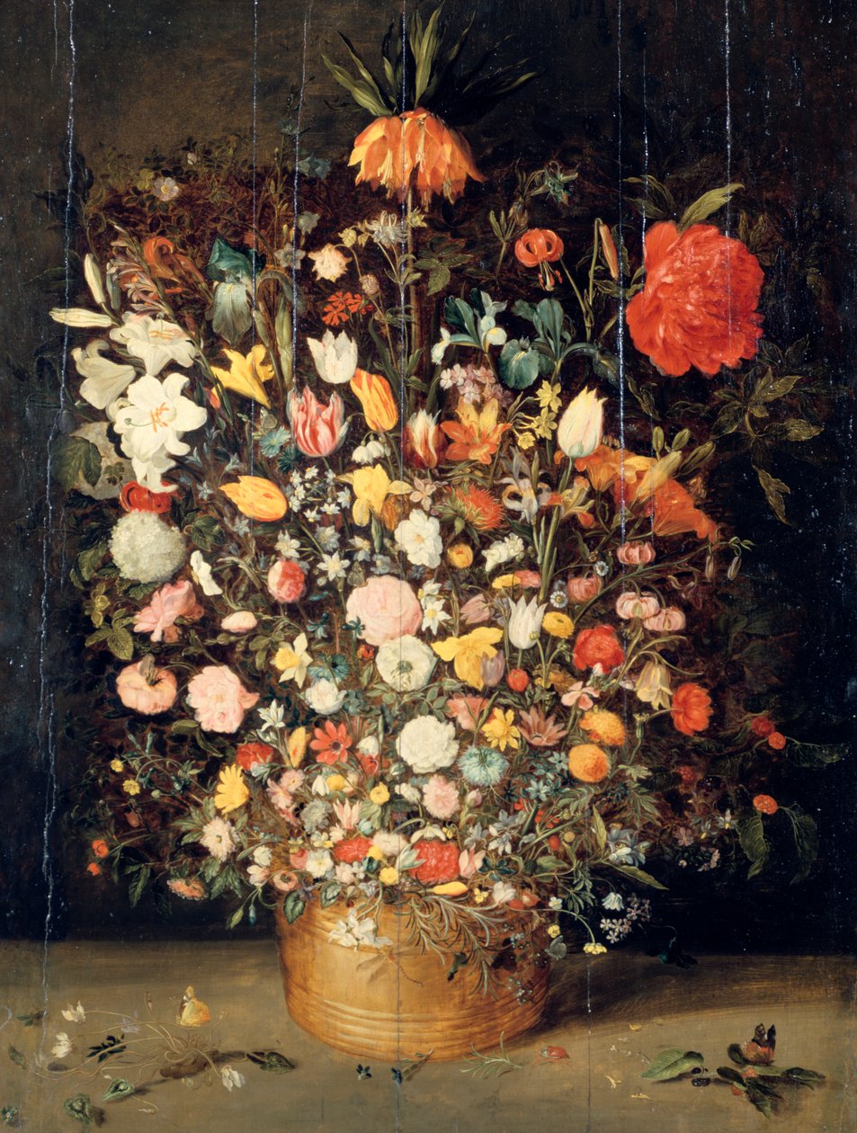 Kytice v dřevěné váze, 1603 od Jan the Elder Brueghel