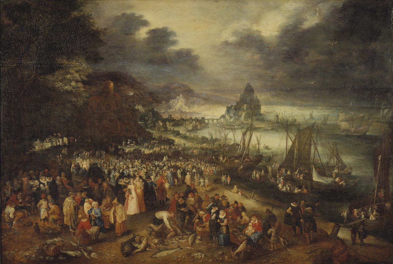 Kristus káže z lodi, 1606 od Jan the Elder Brueghel