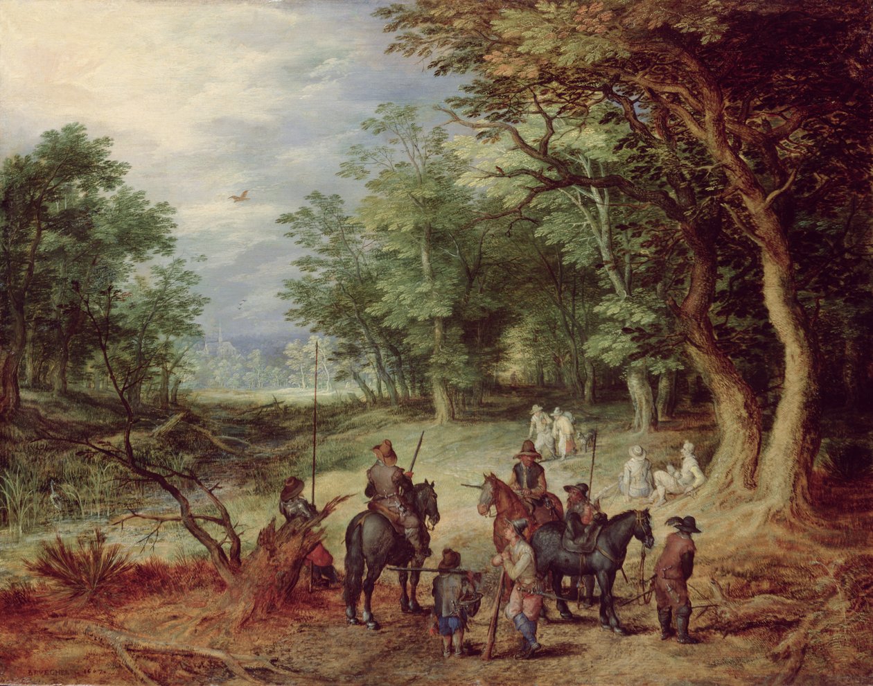 Polní tábor na mýtině, 1607 od Jan the Elder Brueghel