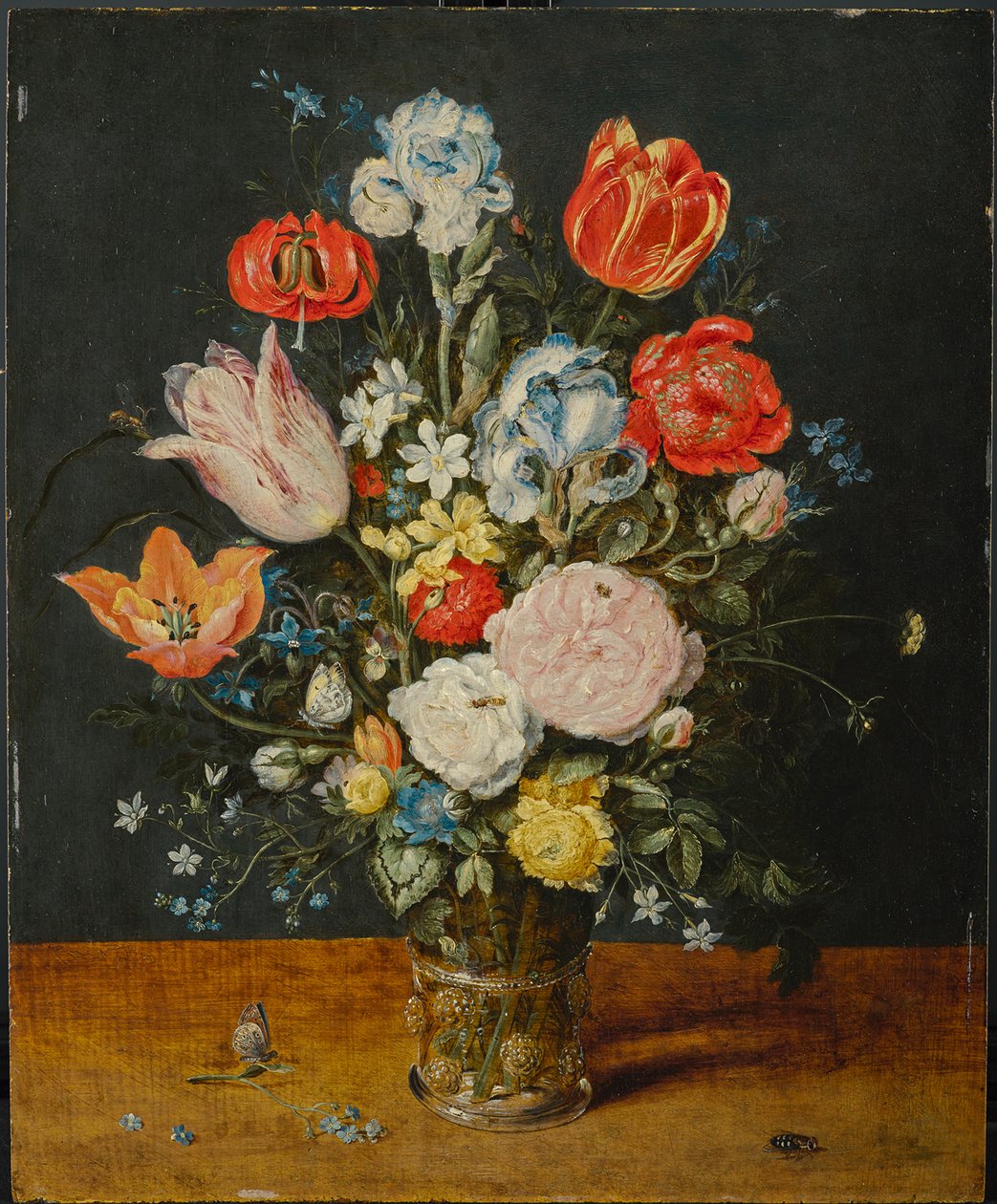 Květiny ve skleněné kádince, po roce 1608 od Jan the Elder Brueghel