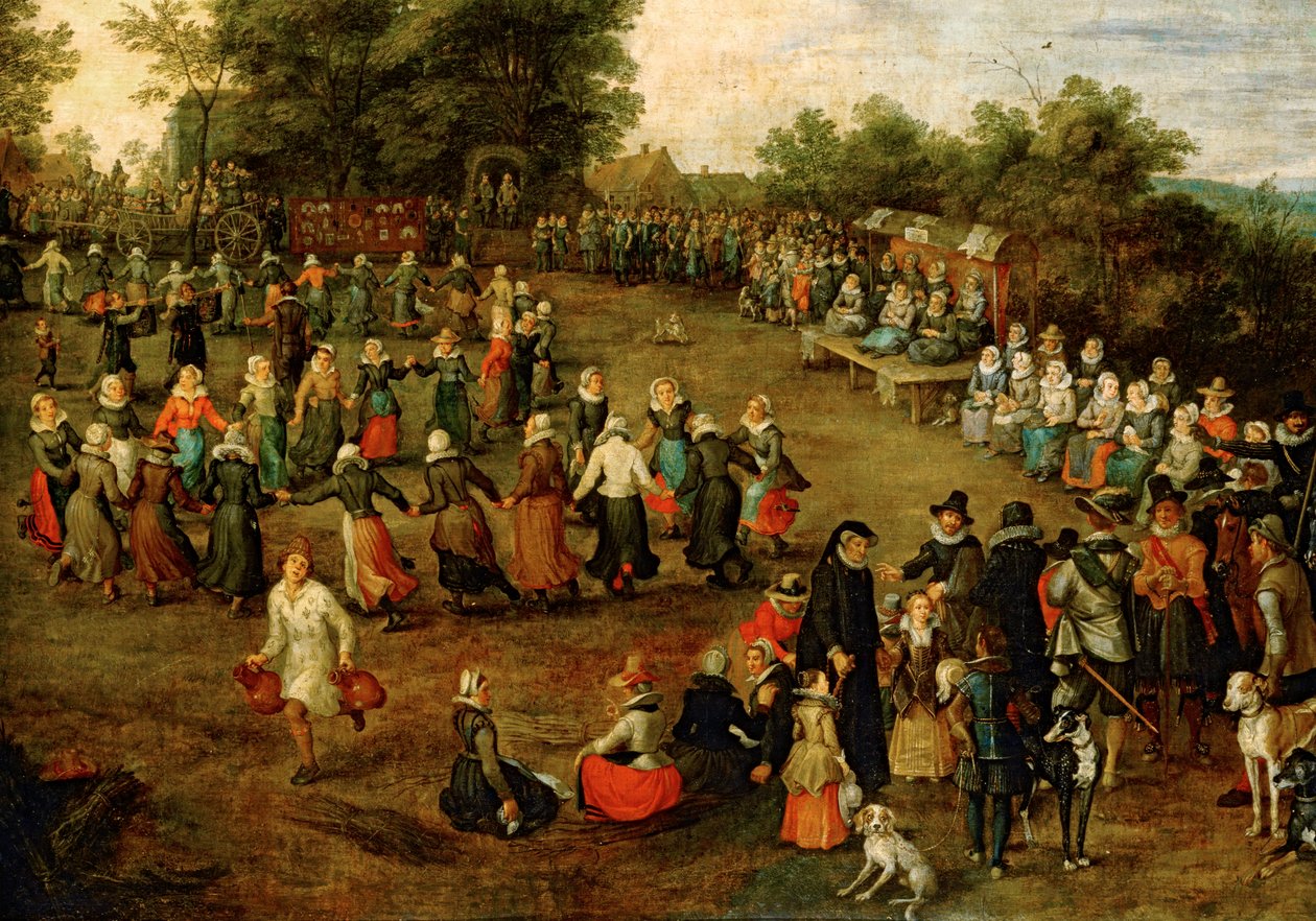Lidový tanec před arcivévody ... (malba na plátně) od Jan the Elder Brueghel