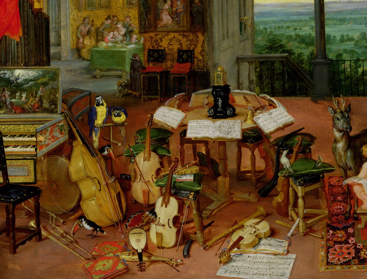 Slyšení, 1617 (detail 55898) od Jan the Elder Brueghel