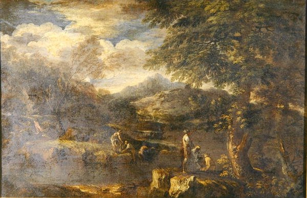 Krajina s pastýři (olej na plátně) (viz také 242155) od Jan the Elder Brueghel