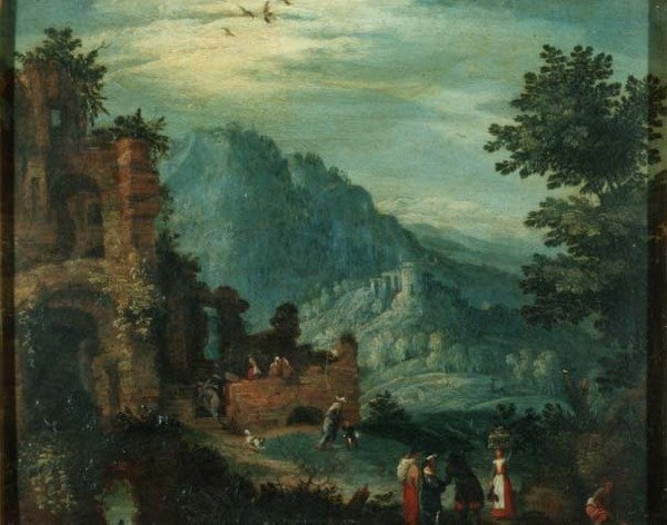 Krajina s klasickými ruinami od Jan the Elder Brueghel