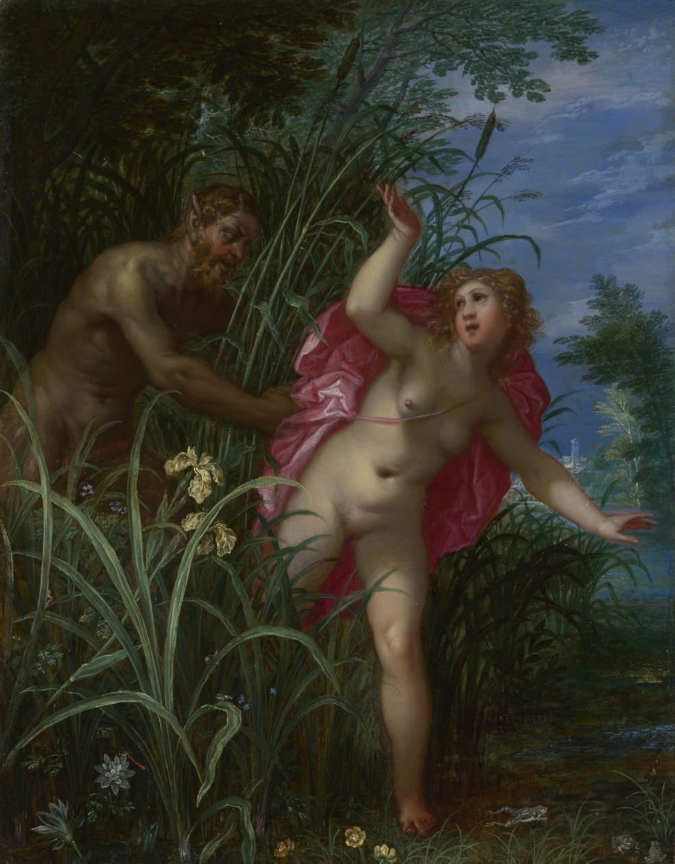 Pan pronásleduje Syrinx, po roce 1615 od Jan the Elder Brueghel