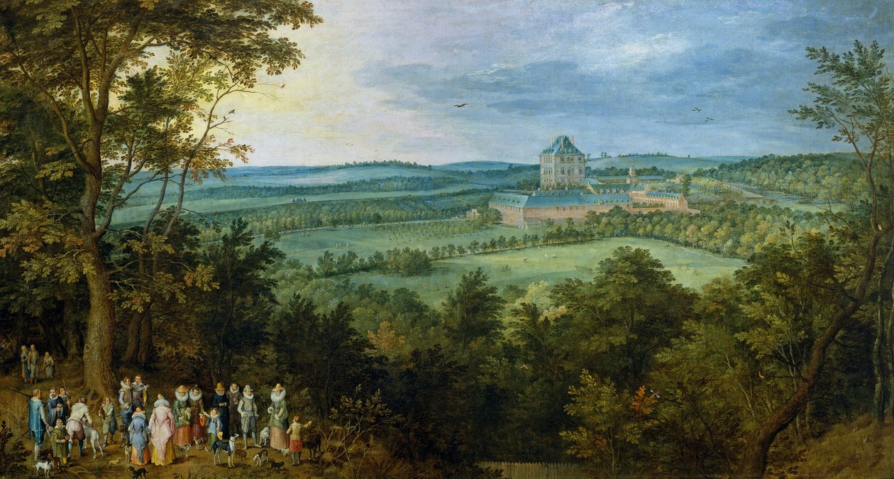 Arcivévoda a arcivévodkyně na lovu, cca 1611 (olej na plátně) od Jan the Elder Brueghel