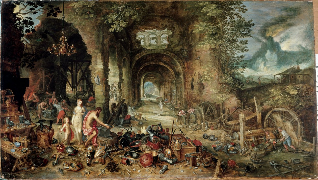 Čtyři prvky: alegorie ohně (olej na panelu od Jan the Elder Brueghel