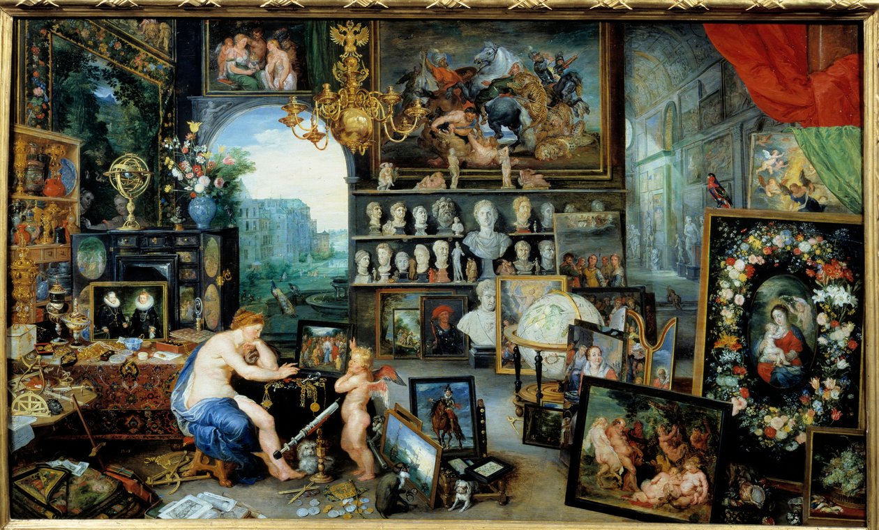 Pohled. Alegorie pěti smyslů Obraz Jana I. Brueghel Dit De Velours (1568-1625) Ec. Podvod od Jan the Elder Brueghel