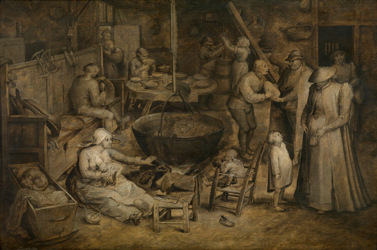 Návštěva u rolníků (olej na panelu) od Jan the Elder Brueghel