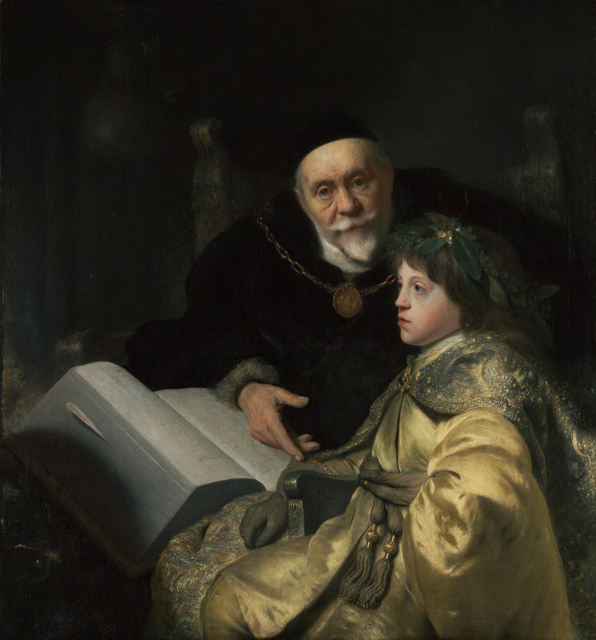 Princ Charles Louis Falcký se svým učitelem Wolradem von Plessenem od Jan the Elder Lievens