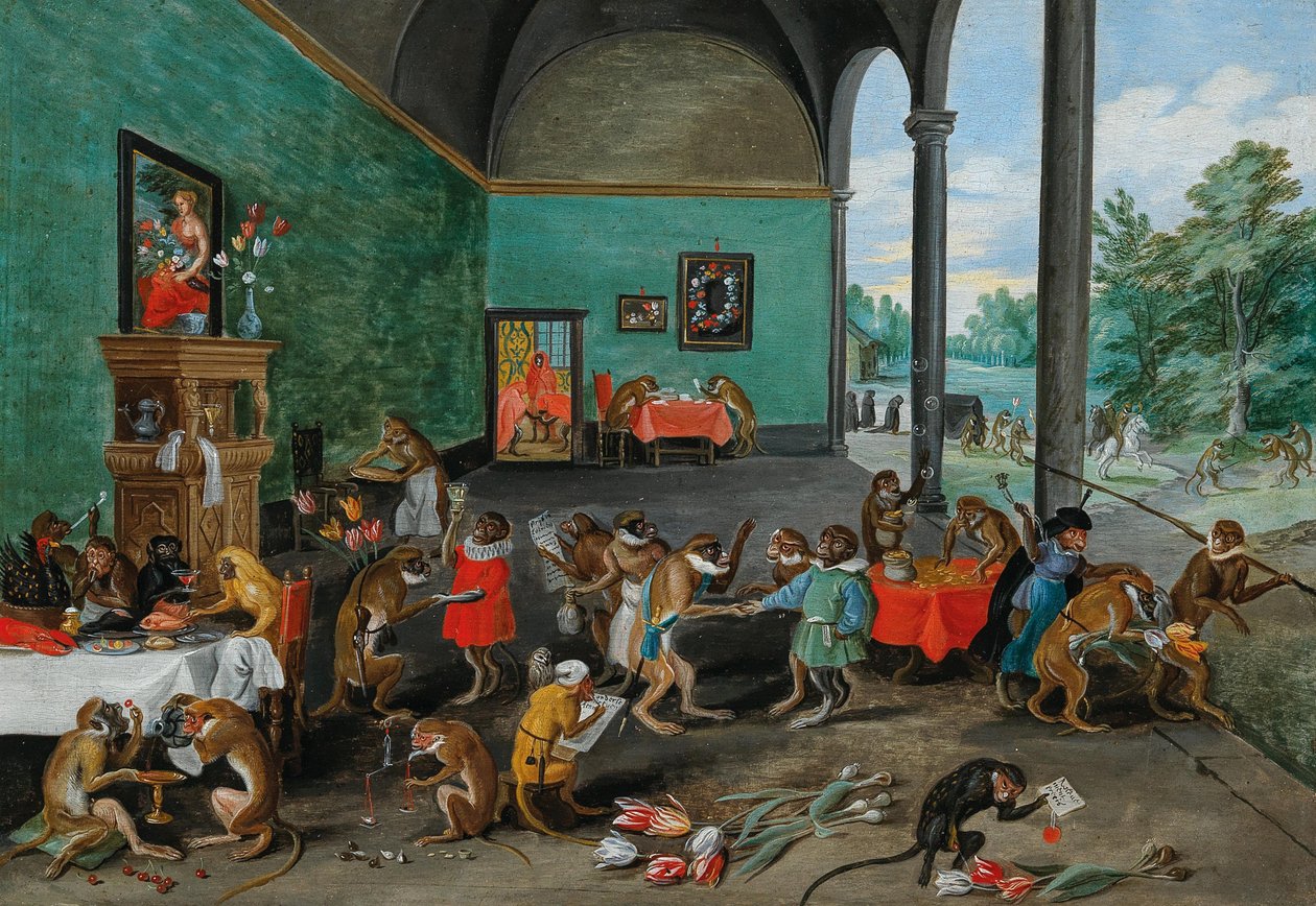 Alegorie Tulipánové mánie, polovina 17. století. (olej na dřevě) od Jan the Younger Brueghel