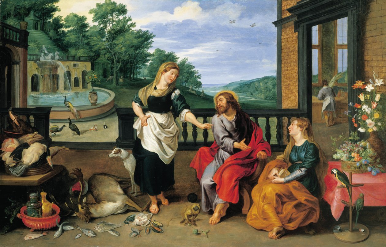 Kristus v domě Marty a Marie od Jan Brueghel the Younger