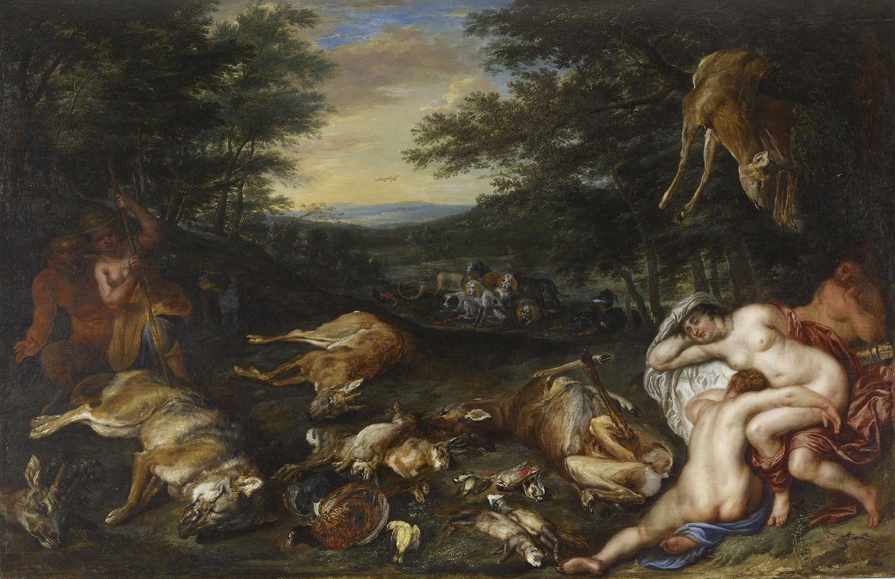 Diana a její nymfy po jejich lovu, 1630-39 od Jan Brueghel the Younger