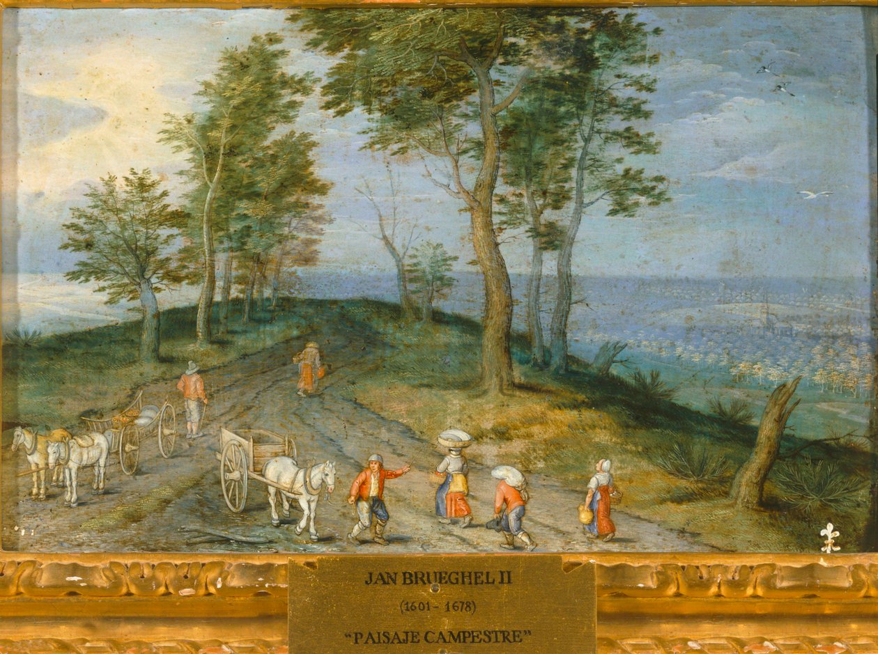 Krajina s rolníky ... (olej na plátně) od Jan the Younger Brueghel