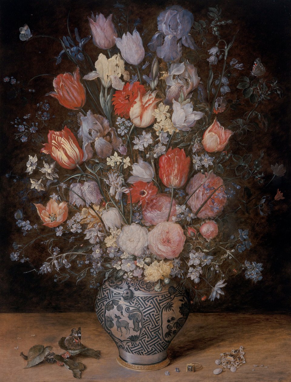 Zátiší Květin V Dřevěné Vaně od Jan the Younger Brueghel