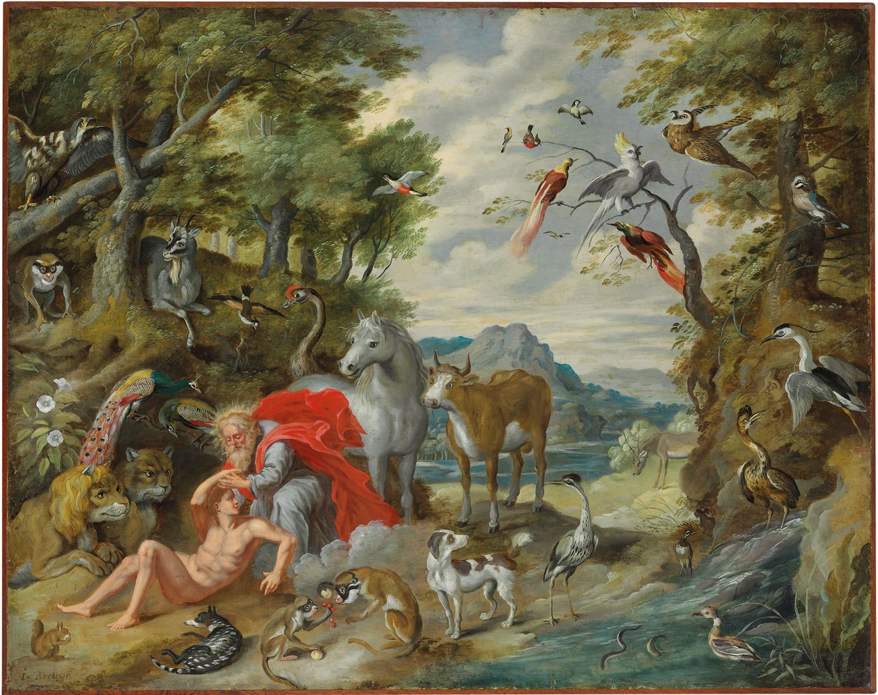 Stvoření Adama, z Příběhu Adama a Evy od Jan Brueghel the Younger