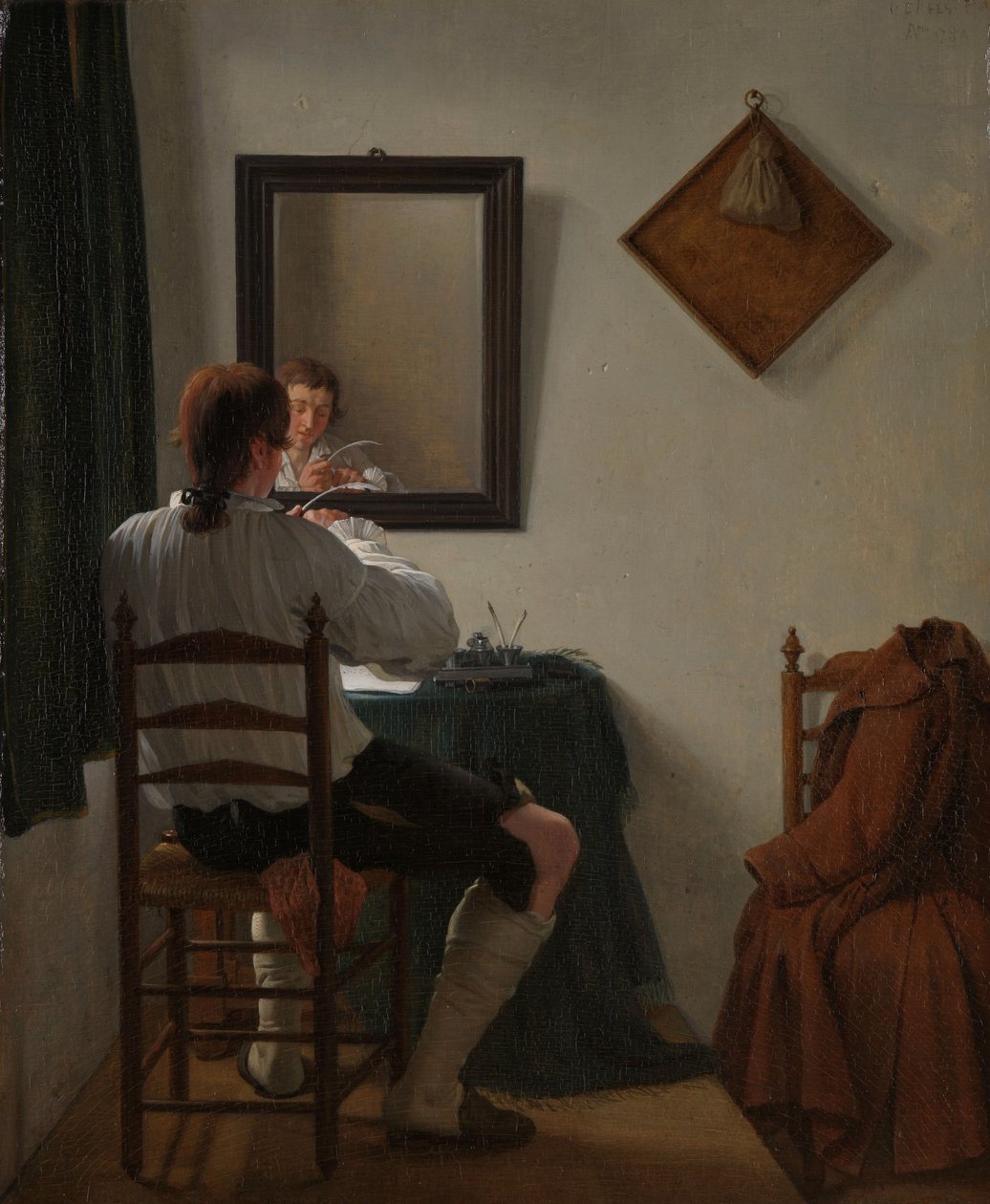 Spisovatel ořezává své pero, 1784 od Jan the Younger Ekels