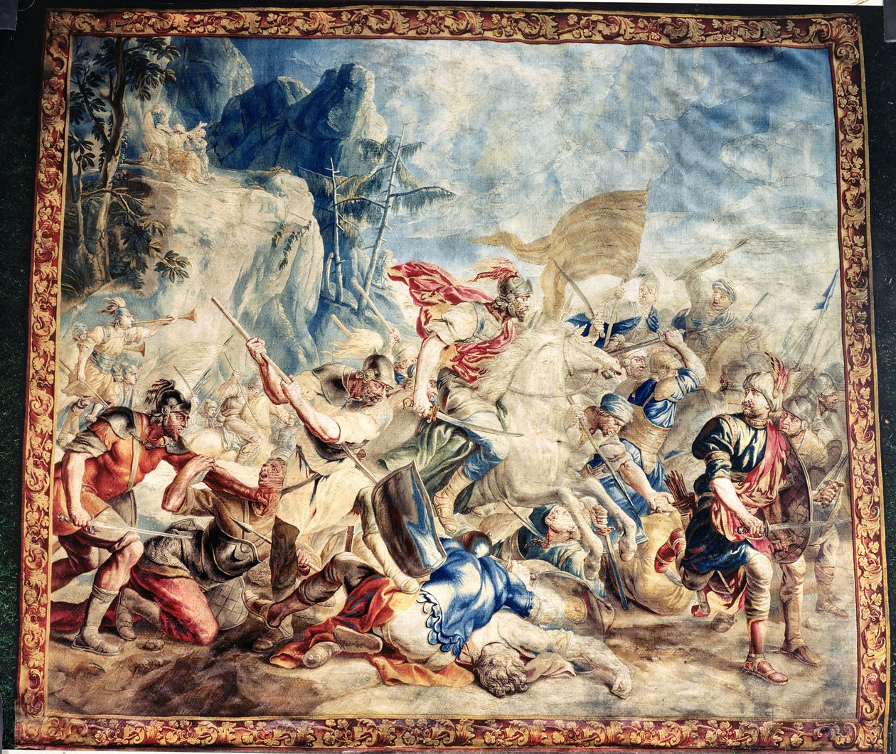Bitva Izraelitů a Amelikitů, z dílny Franse a Pietera van der Borchtových (hedvábná tapisérie) od Jan van (after) Orley